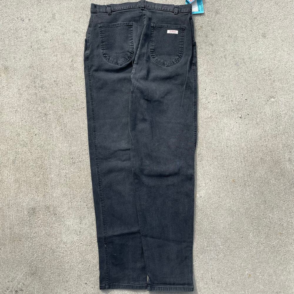 Vintage Faded Black Jeans 30x29 Talon 42 Zipper Straight Leg Workwear Denim